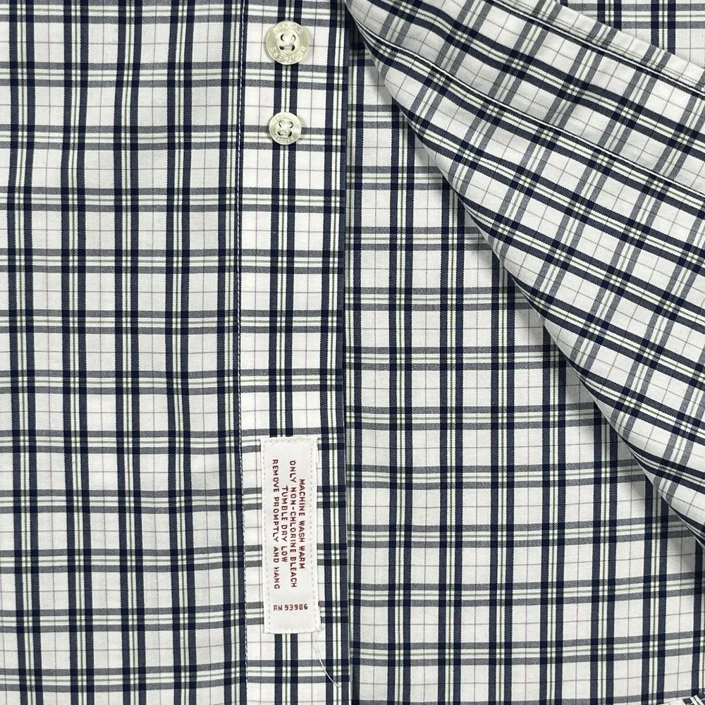 Brooks Brothers Mens L Traditional Non-Iron Button‎ Shirt Long Sleeve Blue/White